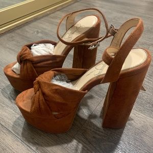 Jessica Simpson suede platforms